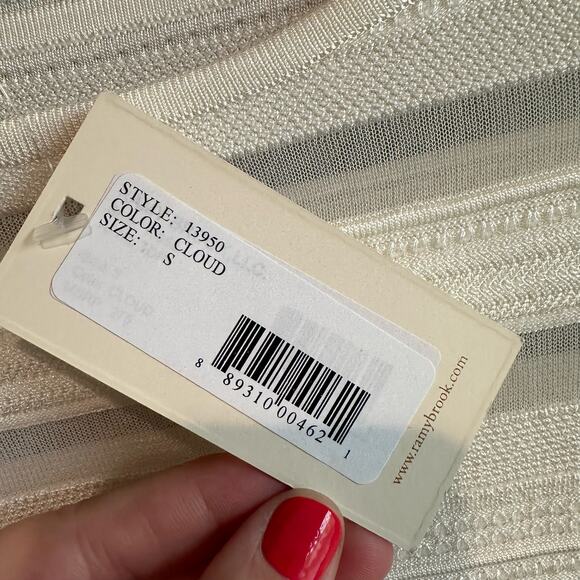 Ramy Brook Textured Short Sleeve Knit Sweater Cloud S - Picture 3 of 8